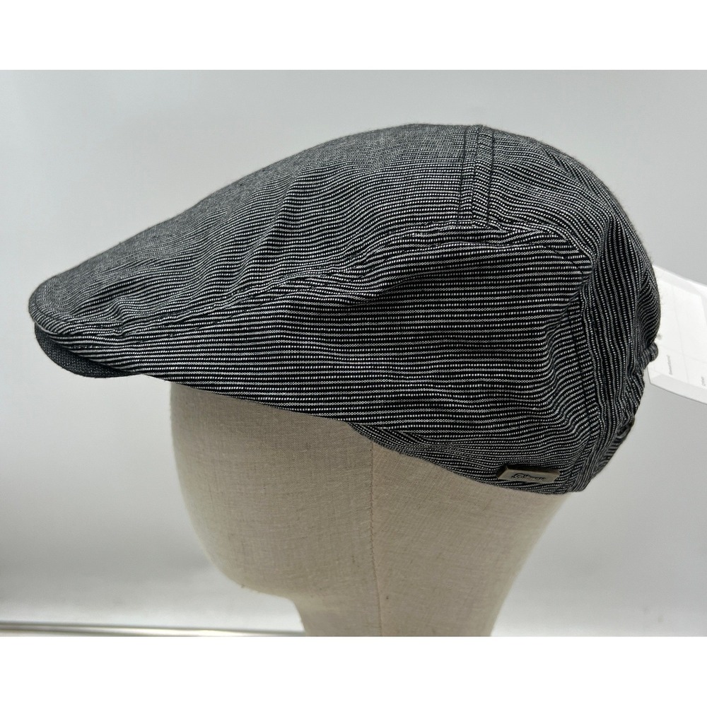 Biltmore 1917 Flat Cap Men's OS Black White Pinstripe Driving Hat Adjustable NWT